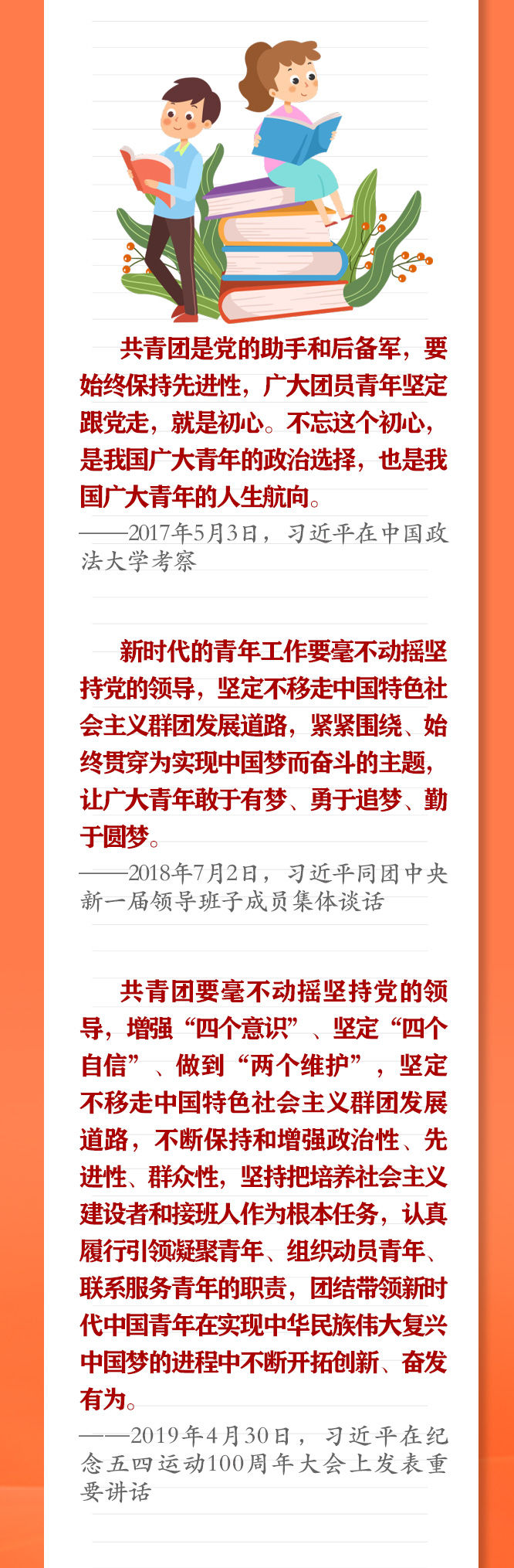 手绘长卷 | 共青团员们，总书记这些话要牢记