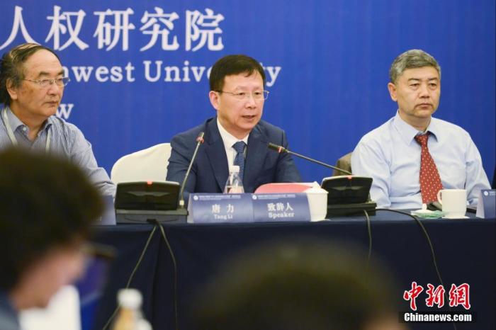 图为西南政法大学副校长、教授唐力(右二)发言。 <a target='_blank' href='http://www.chinanews.com/'><p  align=