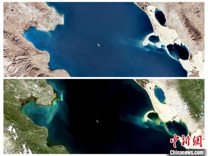 卫星鸟瞰“生态大省”青海：沙化治理明显，青海湖如蓝宝石