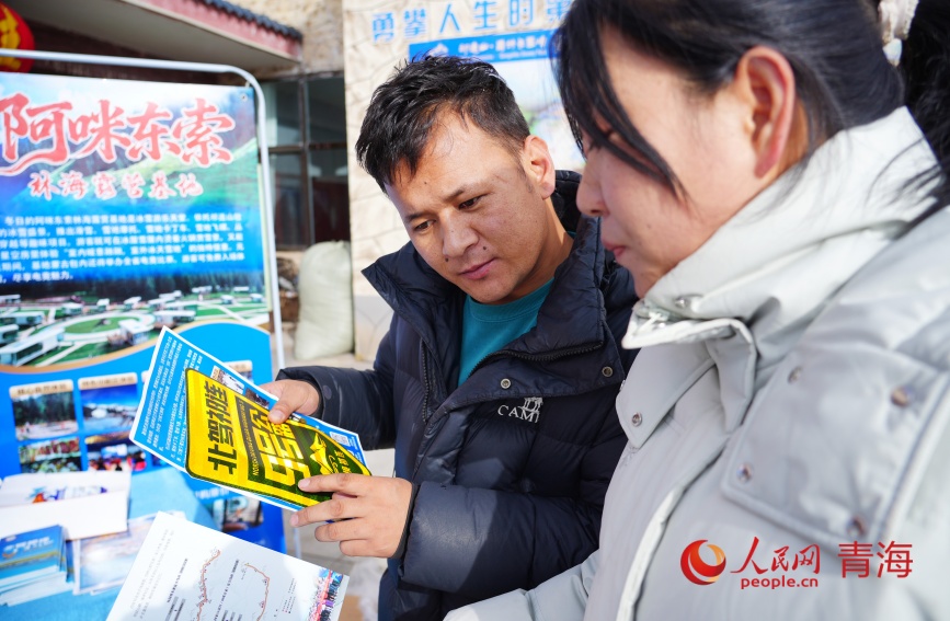 游客了解周边旅游线路。人民网记者 甘海琼摄