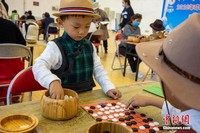 8月19日，在西藏拉萨雪顿节藏棋普及和表演活动上，土登诺布和3岁的弟弟索朗群培(左)现场对弈。<a target='_blank' href='http://www.chinanews.com/'><p  align=